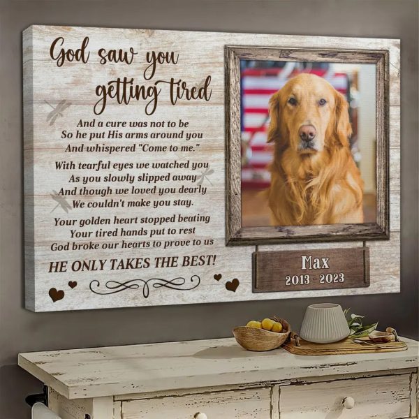 Personalized Canvas Prints, Custom Photo, Remembrance Gifts, Sympathy Gifts, Pet Gifts, Memorial Gifts, God Saw You Getting Tired Dem Canvas - Image 3