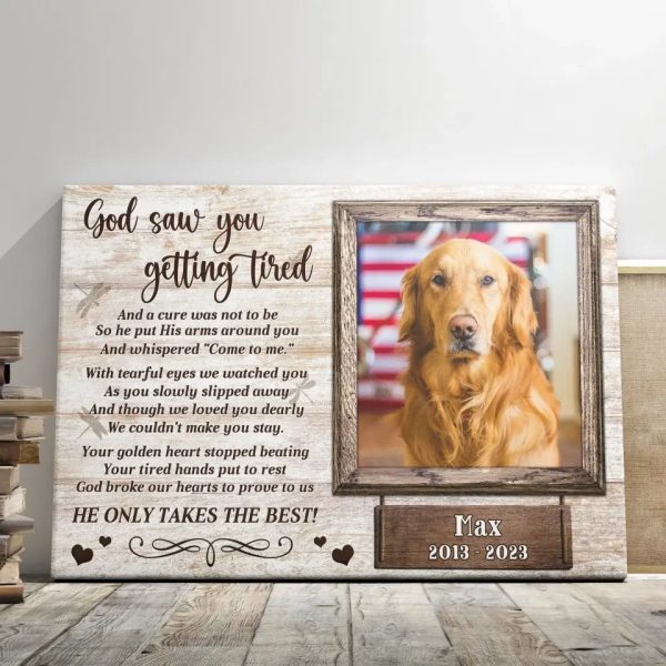 Personalized Canvas Prints, Custom Photo, Remembrance Gifts, Sympathy Gifts, Pet Gifts, Memorial Gifts, God Saw You Getting Tired Dem Canvas - Image 5