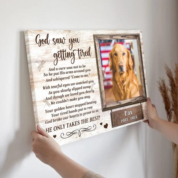 Personalized Canvas Prints, Custom Photo, Remembrance Gifts, Sympathy Gifts, Pet Gifts, Memorial Gifts, God Saw You Getting Tired Dem Canvas - Image 7