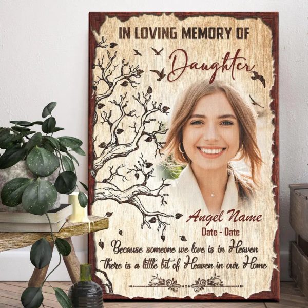 Personalized Canvas Prints, Custom Photo Sympathy Gifts, Remembrance Gifts, Bereavement Gifts, Loss Of Daughter, Heaven In Our Home Dem Canvas - Image 3