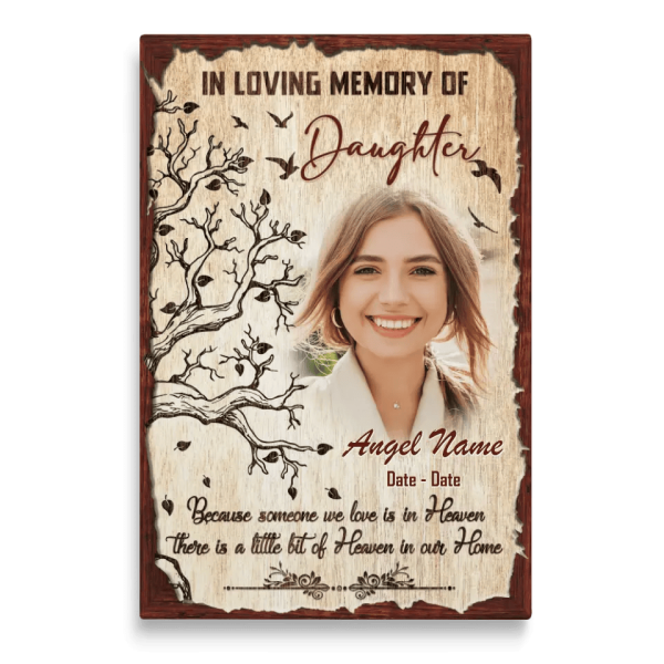 Personalized Canvas Prints, Custom Photo Sympathy Gifts, Remembrance Gifts, Bereavement Gifts, Loss Of Daughter, Heaven In Our Home Dem Canvas - Image 4