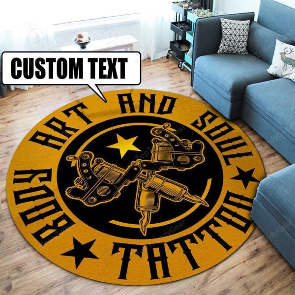 Personalized Tattoo Studio Living Room Round Mat Circle Rug - Image 6