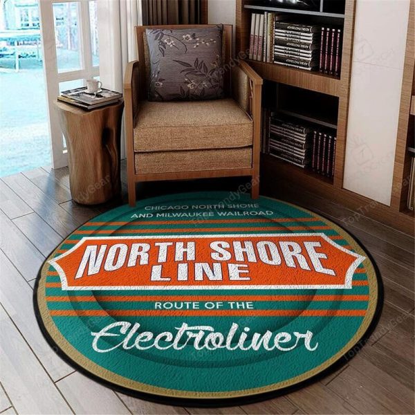 Cnsm Living Room Round Mat Circle Rug Cnsm Chicago North Shore & Milwaukee Railroad - Image 2