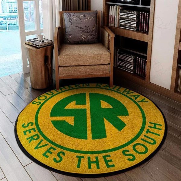 Southern Round Mat Sou Southern Railway Round Floor Mat Room Rugs Carpet Outdoor Rug Washable Rugs - Image 2