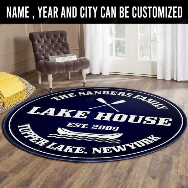 Personalized Lake House Round Mat Round Floor Mat Room Rugs Carpet Outdoor Rug Washable Rugs - Image 2