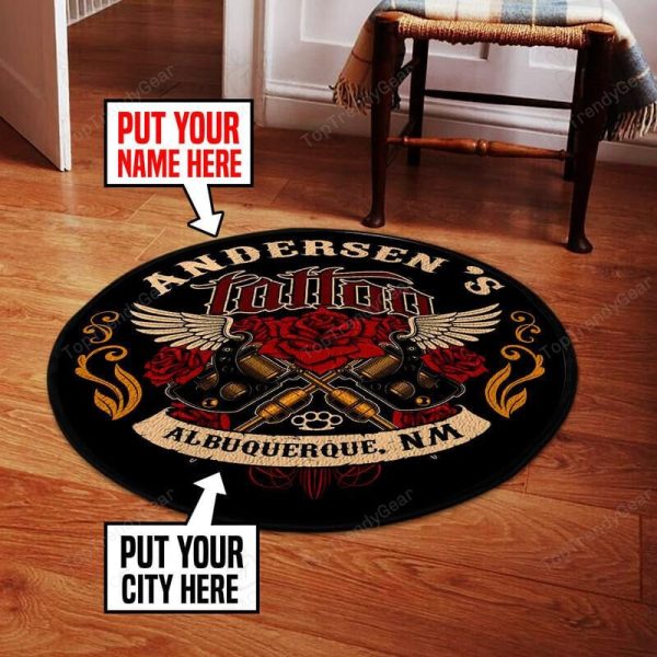 Personalized Tattoo Round Mat Round Floor Mat Room Rugs Carpet Outdoor Rug Washable Rugs - Image 2