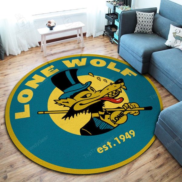 Lone Wolf Vintage Round Mat Round Floor Mat Room Rugs Carpet Outdoor Rug Washable Rugs - Image 2