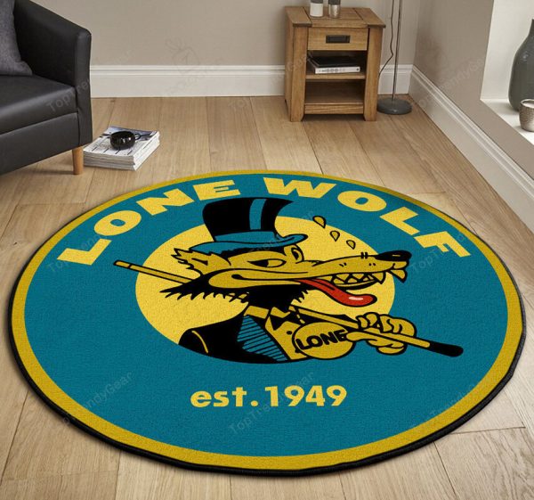 Lone Wolf Vintage Round Mat Round Floor Mat Room Rugs Carpet Outdoor Rug Washable Rugs - Image 3