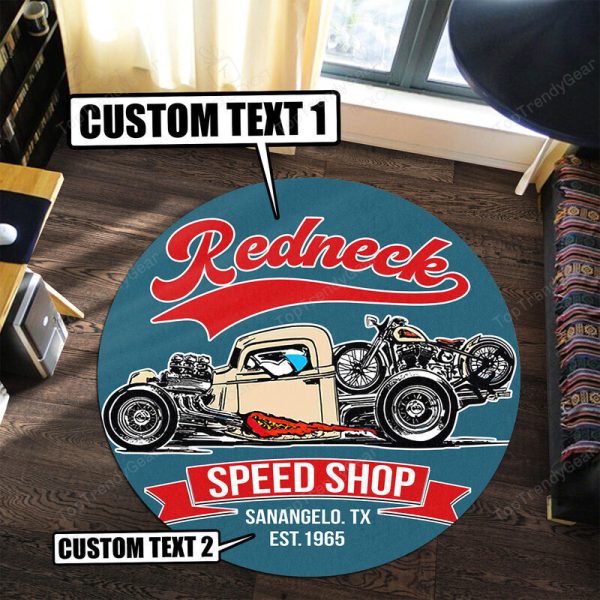 Personalized Speed Shop Round Mat Round Floor Mat Room Rugs Carpet Outdoor Rug Washable Rugs - Image 3