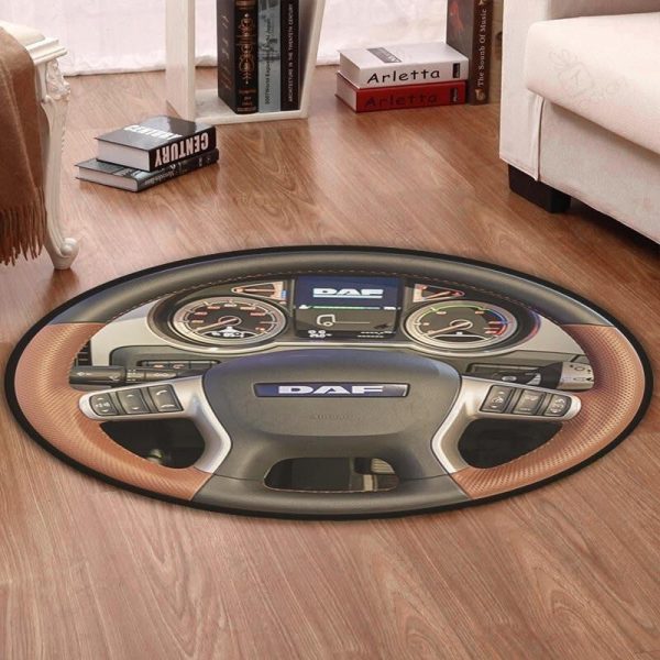 Daf Round Mat Daf Truck Round Floor Mat Room Rugs Carpet Outdoor Rug Washable Rugs - Image 2