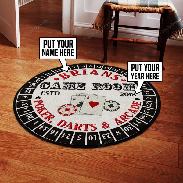 Personalized Game Room Round Mat Round Floor Mat Room Rugs Carpet Outdoor Rug Washable Rugs - Image 2