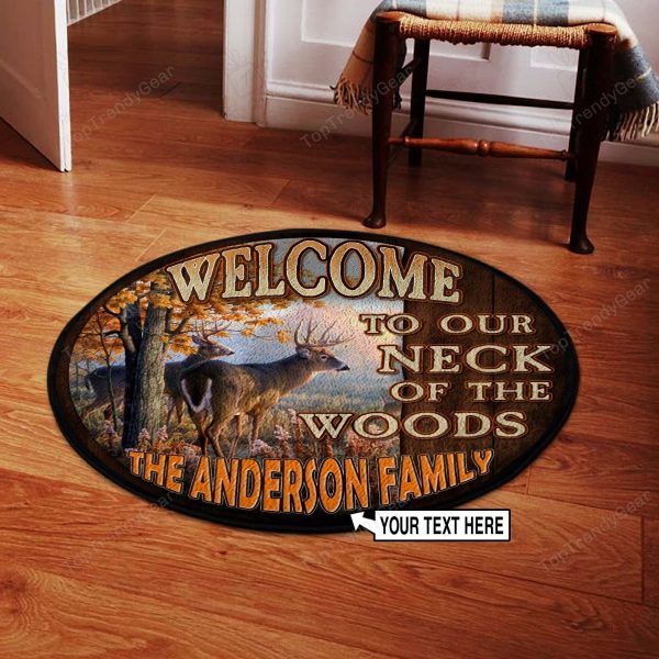 Personlized Hunting Welcome Round Rug, Carpet 07404 - Image 2