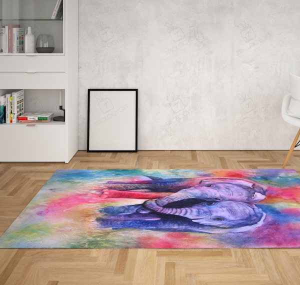 Elephant Rectangle Rug Decor Area Rugs For Living Room Bedroom Kitchen Rugs Home Carpet Flooring Rs013078 Print - Image 2